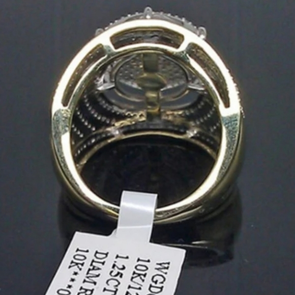 Ladies stimulated diamond gold plated dinner ring - Picture 4 of 5